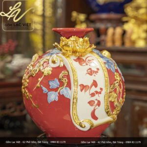 Bình hút tài lộc vạn sự như ý dát vàng